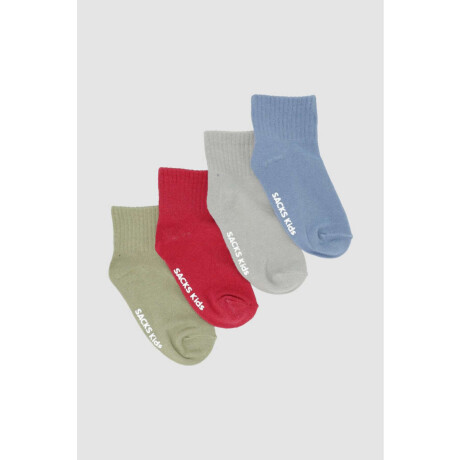 Pack x4 medias lisas niños con abs Variante 39