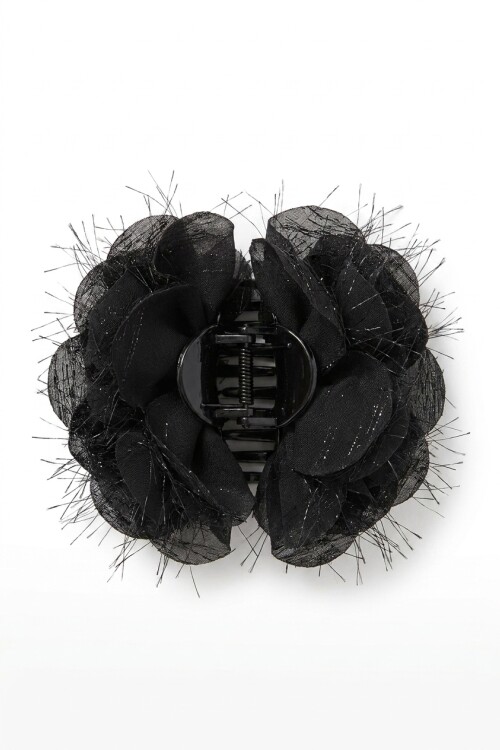 Broche flor party negro