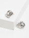 Aros Pasantes Metal Aros Con Textura - Plateado Rodio