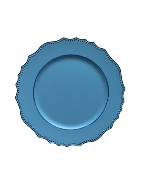 PLATO DE SITIO 33CM AZUL CONTORNO ONDULADO PLATO DE SITIO 33CM AZUL CONTORNO ONDULADO
