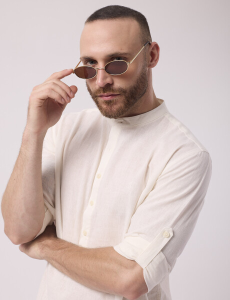 Camisola m/l lino blanco