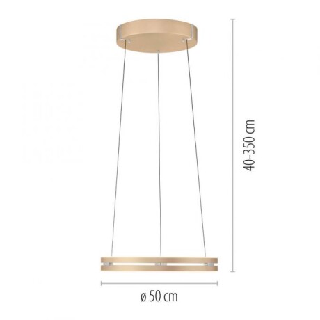 Colgante led anillo motorizado 40w 50cm a control remoto con varias funciones, Champagne Colgante led anillo motorizado 40w 50cm a control remoto con varias funciones, Champagne