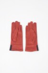 Guantes color block suede lacre