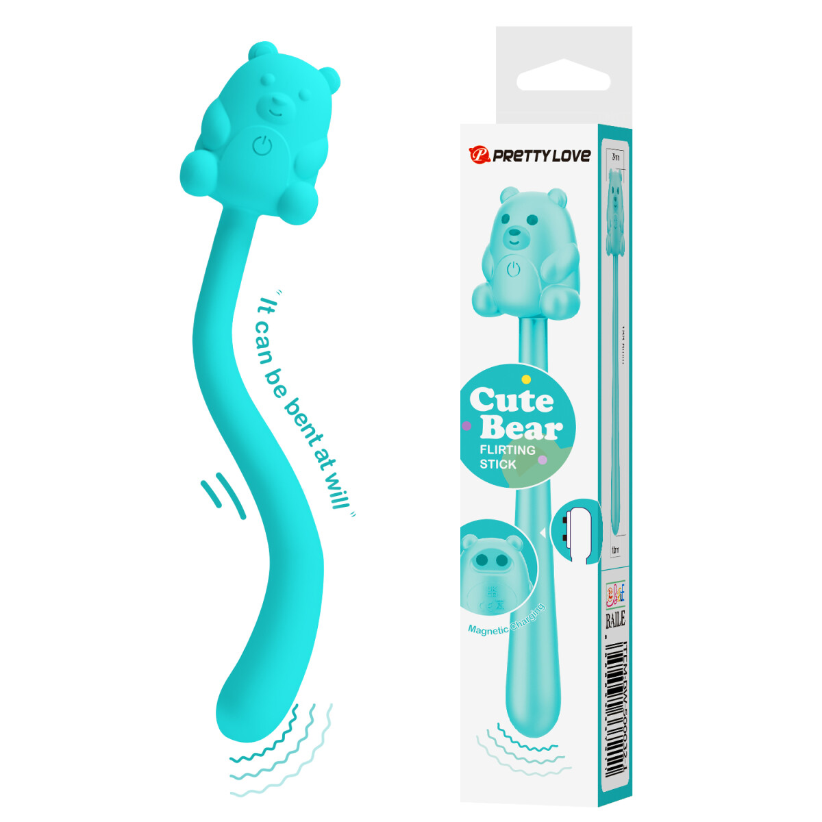 Vibrador Cute Bear Flirting Stick Pretty Love - Turquesa 