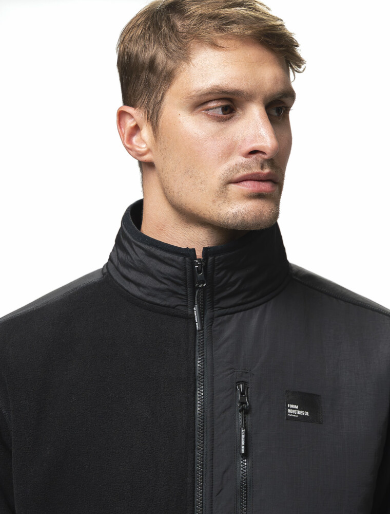 Campera Polar Combinada New26 Negro/Negro