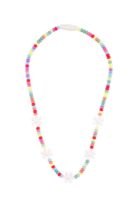 Collar de cuentas y flores Sin color