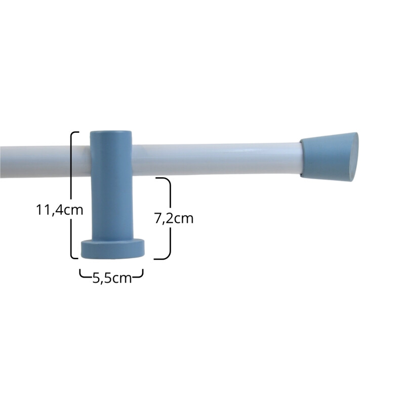 Barrote Cortina 2,00m 28mm + 2 soportes CELESTE Y BLANCO