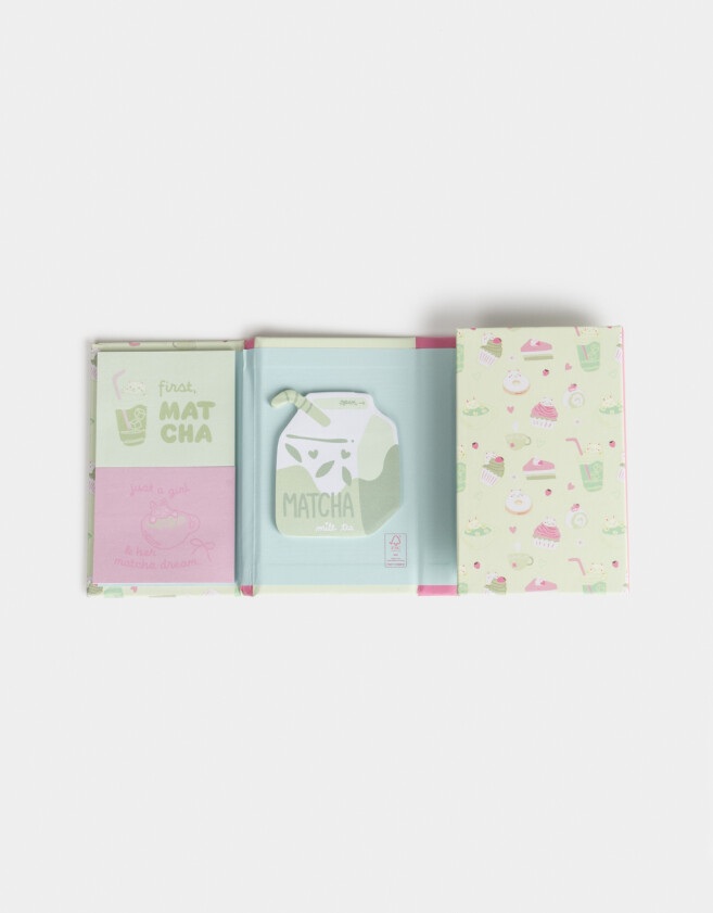 Anotadores Cuadernos y Memos Foodie Set De Notas Adhesivas "matcha Girly" - Combinacion Multicolor