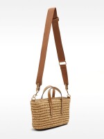 Bolso Tote Con Efecto Rafia Y Colgante M natural