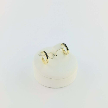 Aros de plata 925 con double de oro 18 Ktes Y Onix