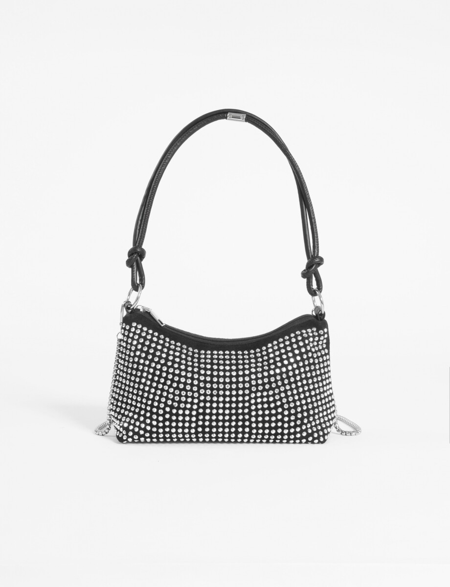 Cartera fiesta strass - plateado 