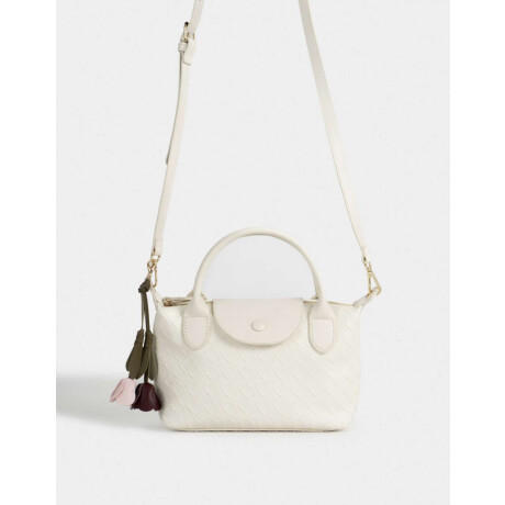 Cartera City Trenzada Blanco Crudo