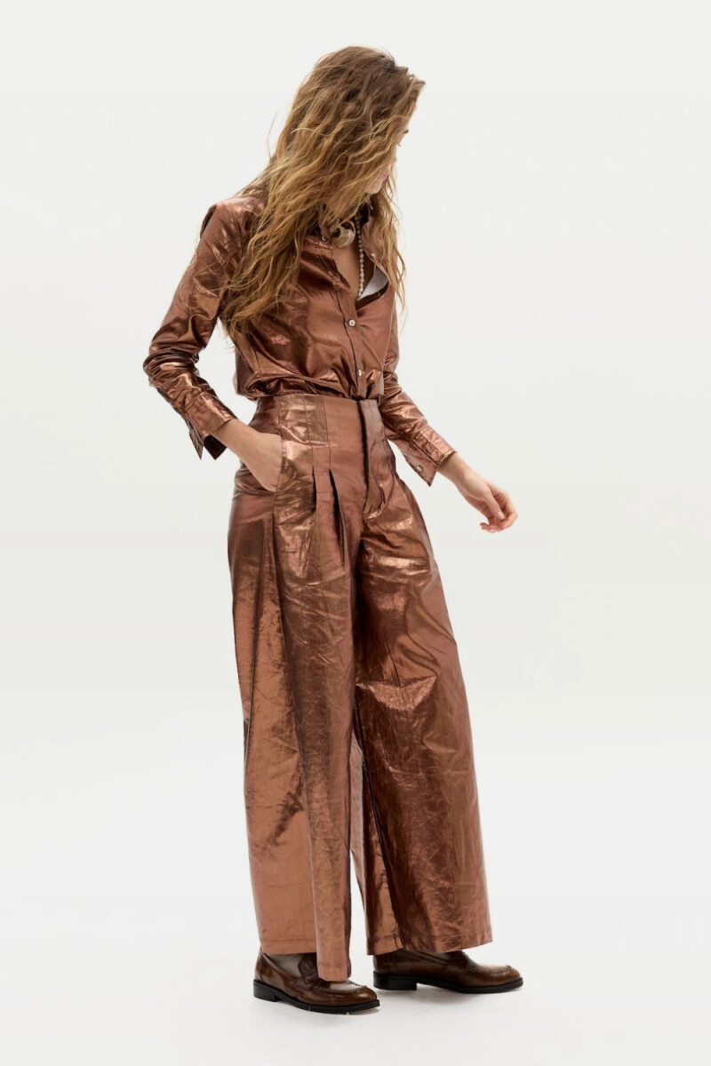 PANT CULOTTE METALLIC Marron