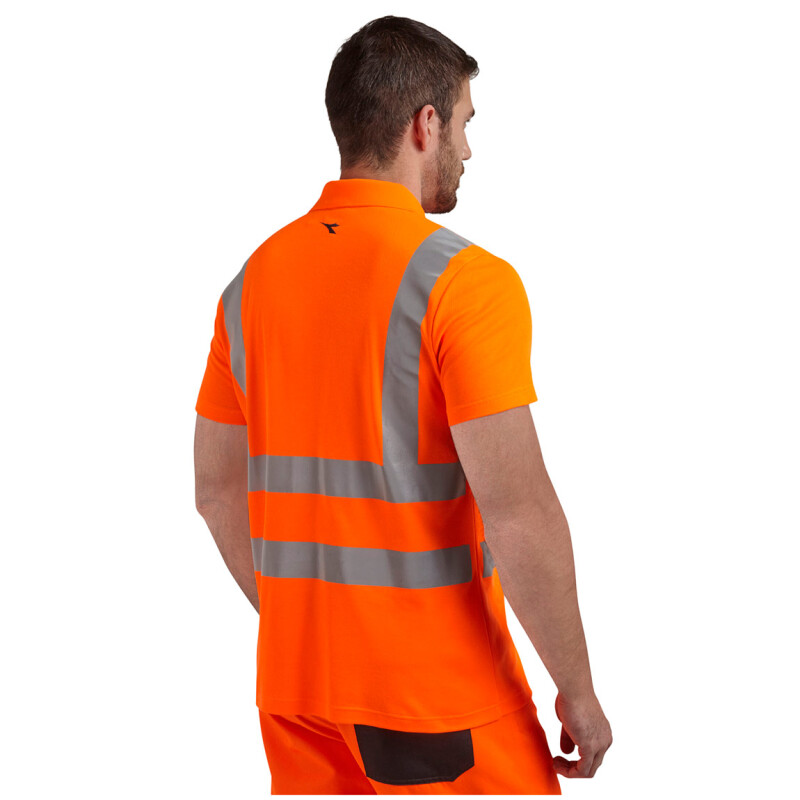 Remera Hombre Polo Reflectiva Diadora Naranja