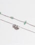 Cadena Corta con Dije Con Piedra Natural Collar Con Piedra Natural Aventurina - Plateado
