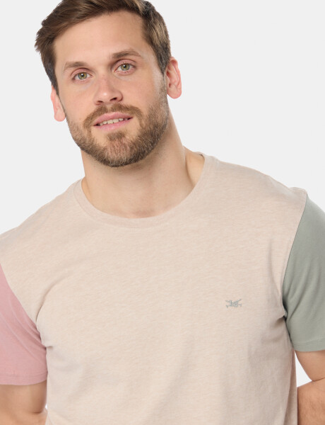 REMERA LISA COMBINADA Beige
