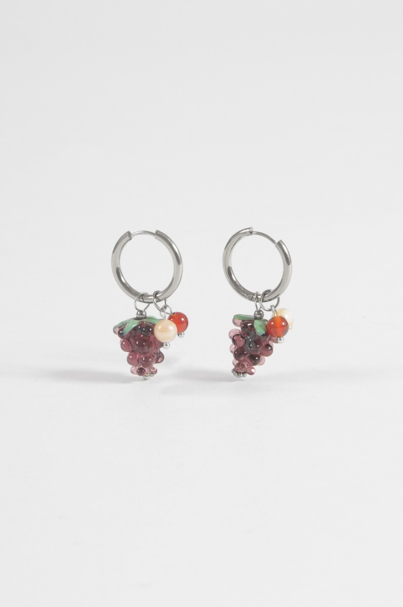 Aros acero uvas - plateado 