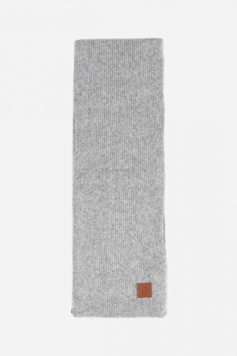 Bufanda tejida gris melange