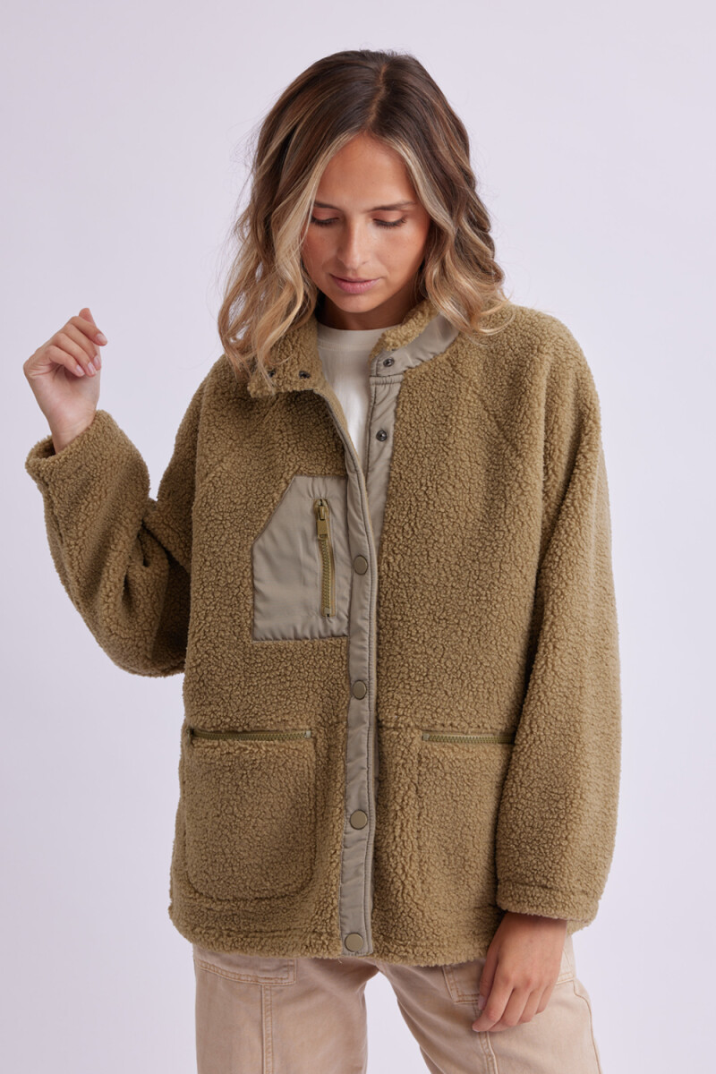 Campera Sherpa Verde Oliva