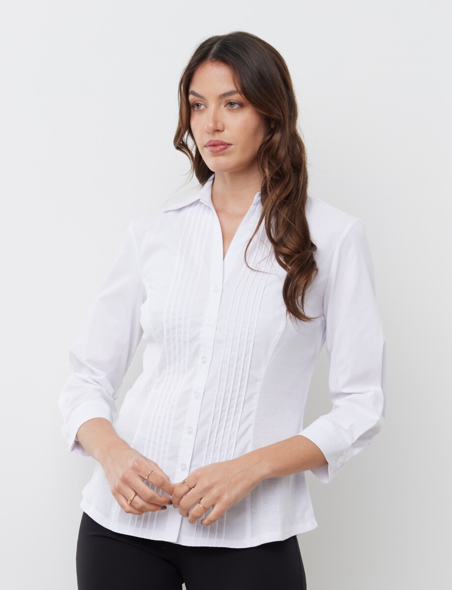 Camisa Algodon Tablas - Blanco 