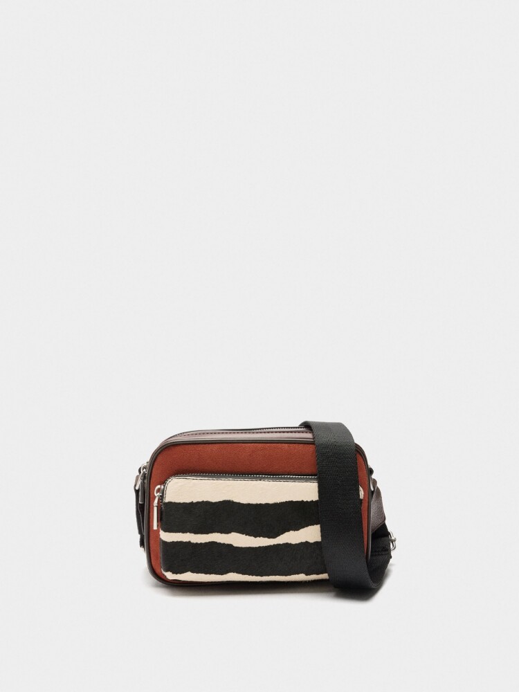 Bolso Bandolera Detalles De Piel naranja