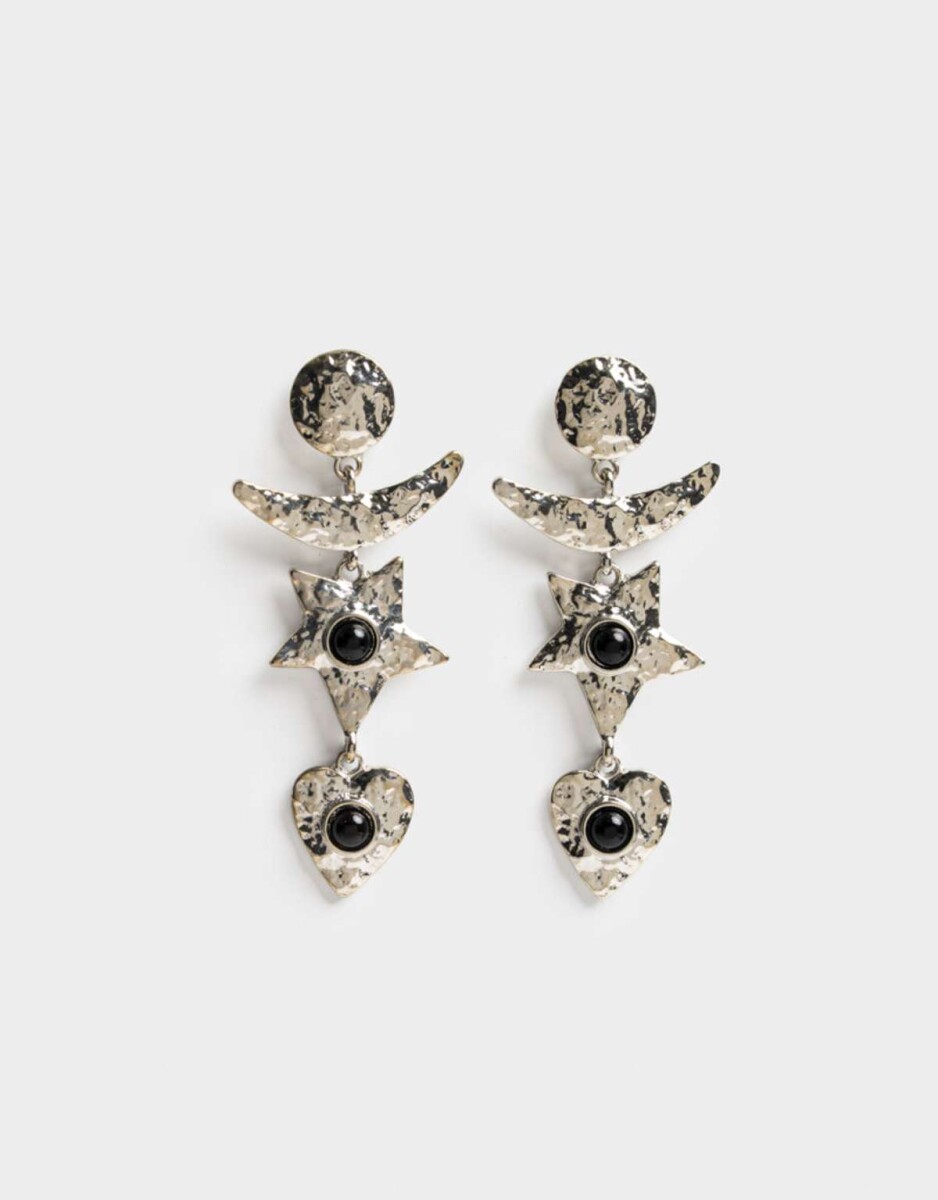 Aros Colgantes Largos De Metal - Plateado 