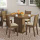 Juego De Comedor 4 Sillas Mesa Living Comedor Tapizado Lexi Marrón