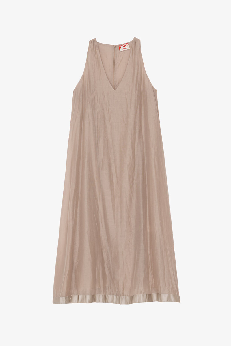 VESTIDO ARRUGADO Beige