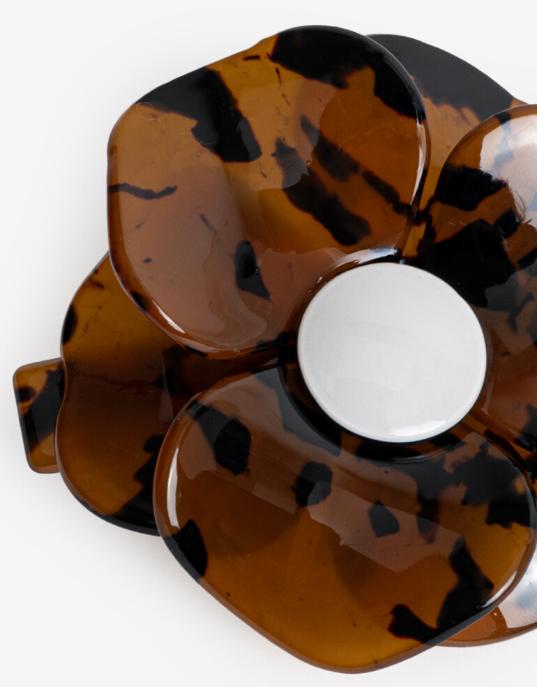 Hebillas Francesas Carey Hebilla Francesa Flor Carey - Combinacion Bicolor