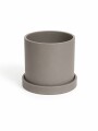 MACETA CERÁMICA CON PLATO S GRIS