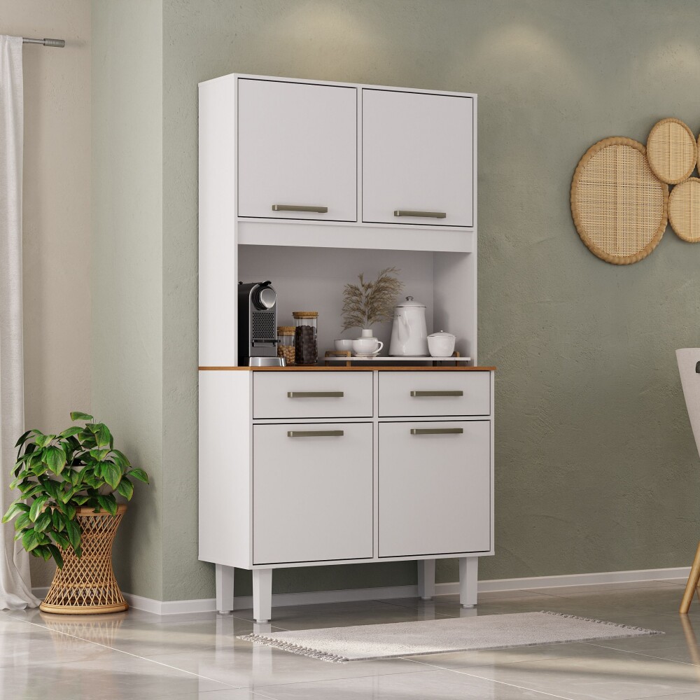 Kit mueble de cocina Pop Plus 4 puertas 2 cajones Blanco