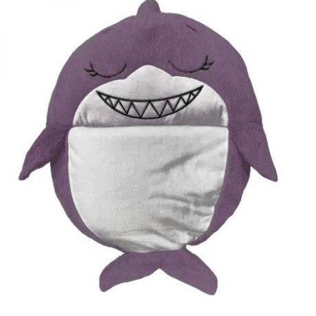 Sobre de dormir de peluche tiburón violeta