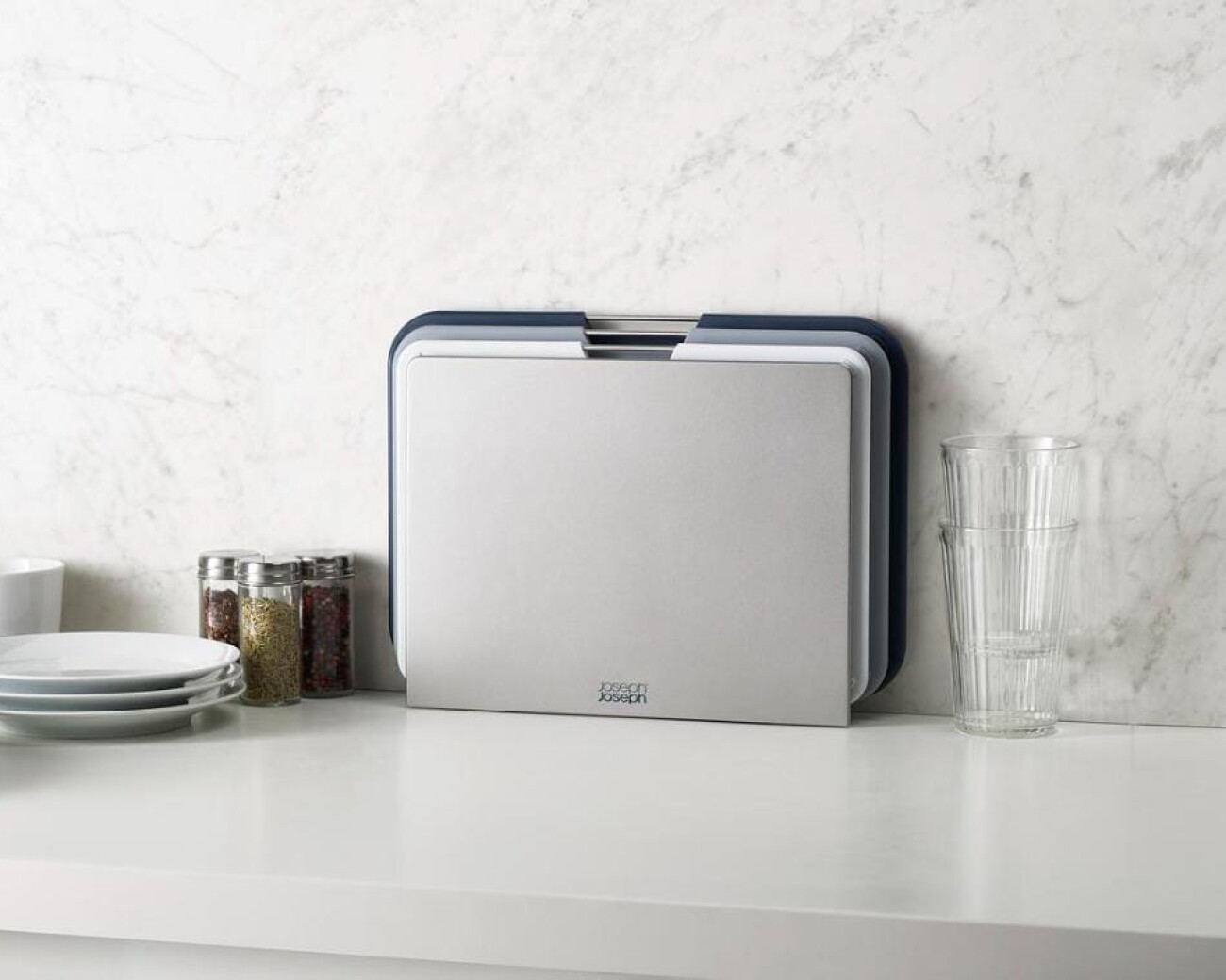 Tablas de cortar set (G) x3 codificadas por color, con soporte de almacenamiento. (Large) Tablas de cortar set (G) x3 codificadas por color, con soporte de almacenamiento. (Large)