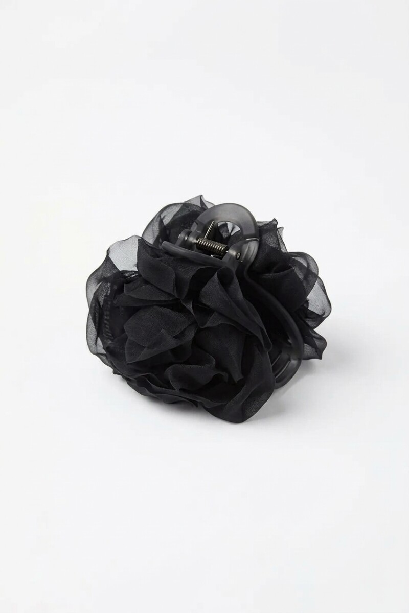 Broche flor negro