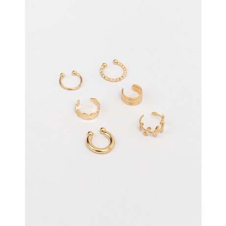Set De Cuff Metálicos Dorado
