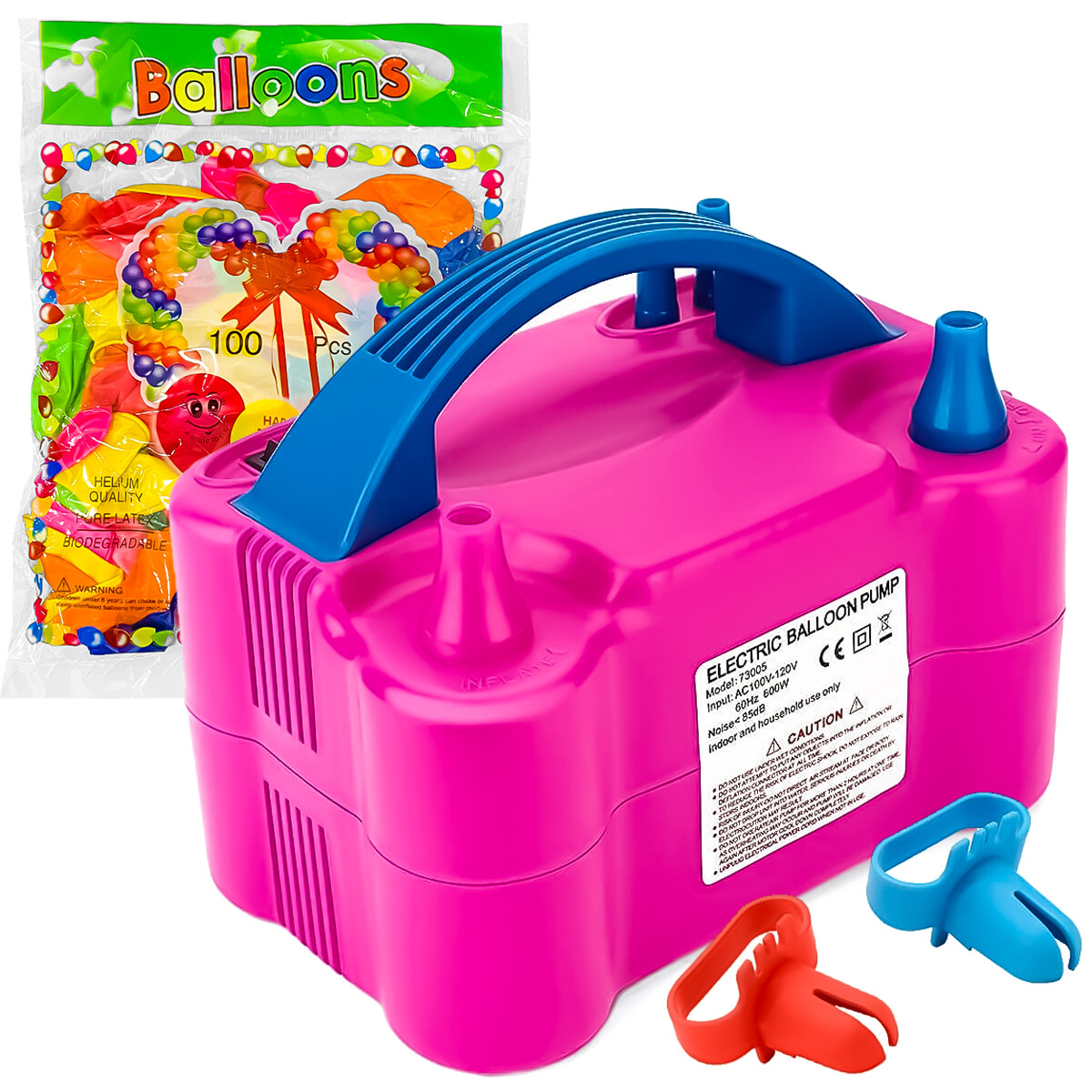 Máquina Inflador 600w 2iny + Pack X100 Globos Regalo! - Jug017006 