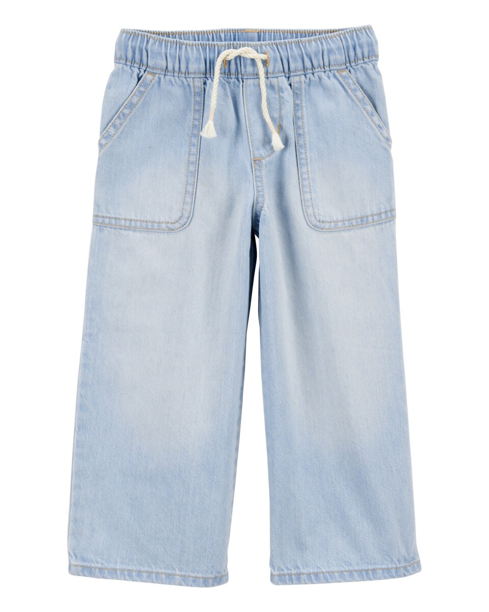 Pantalón jean con pierna ancha 