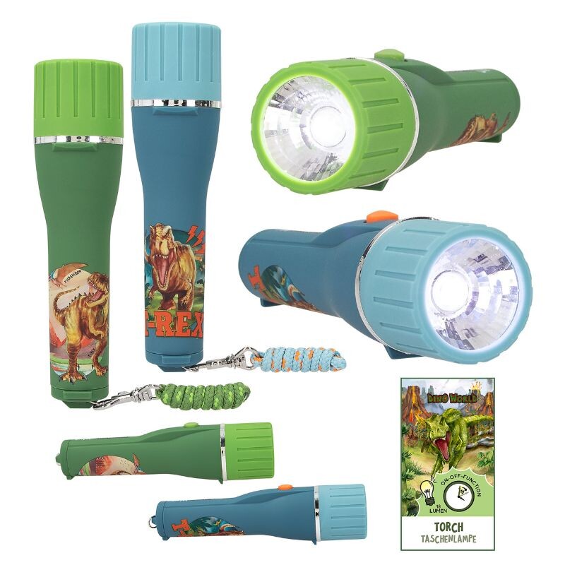 Linterna con temporizador Dino Azul