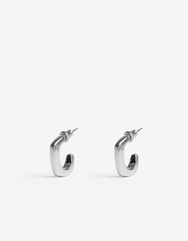 Aros Argollas Metal Argollas Metal Plateadas - Plateado