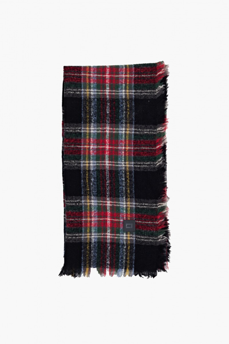 Pashmina a cuadros negro