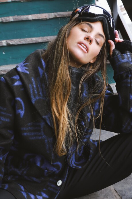 Navajo Cardigan Azul / Negro