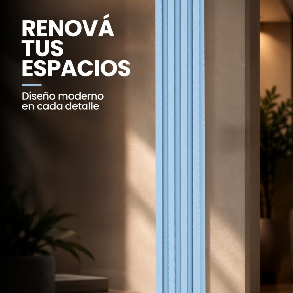 Pack x50 Wpc Simil Madera Wall Panel Lambrin 2.90x16.7 Celeste 1