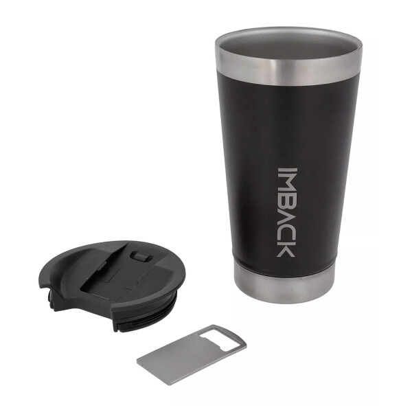 Vaso Termico Con Destapador Cerveza 592ml Imback Bebidas 3hs Frio Acero Inoxidable Doble Capa Color Negro Vaso Termico Con Destapador Cerveza 592ml Imback Bebidas 3hs Frio Acero Inoxidable Doble Capa Color Negro