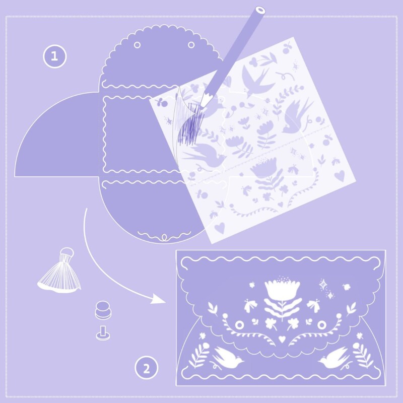 Set de manualidades para hacer monederos Rosa