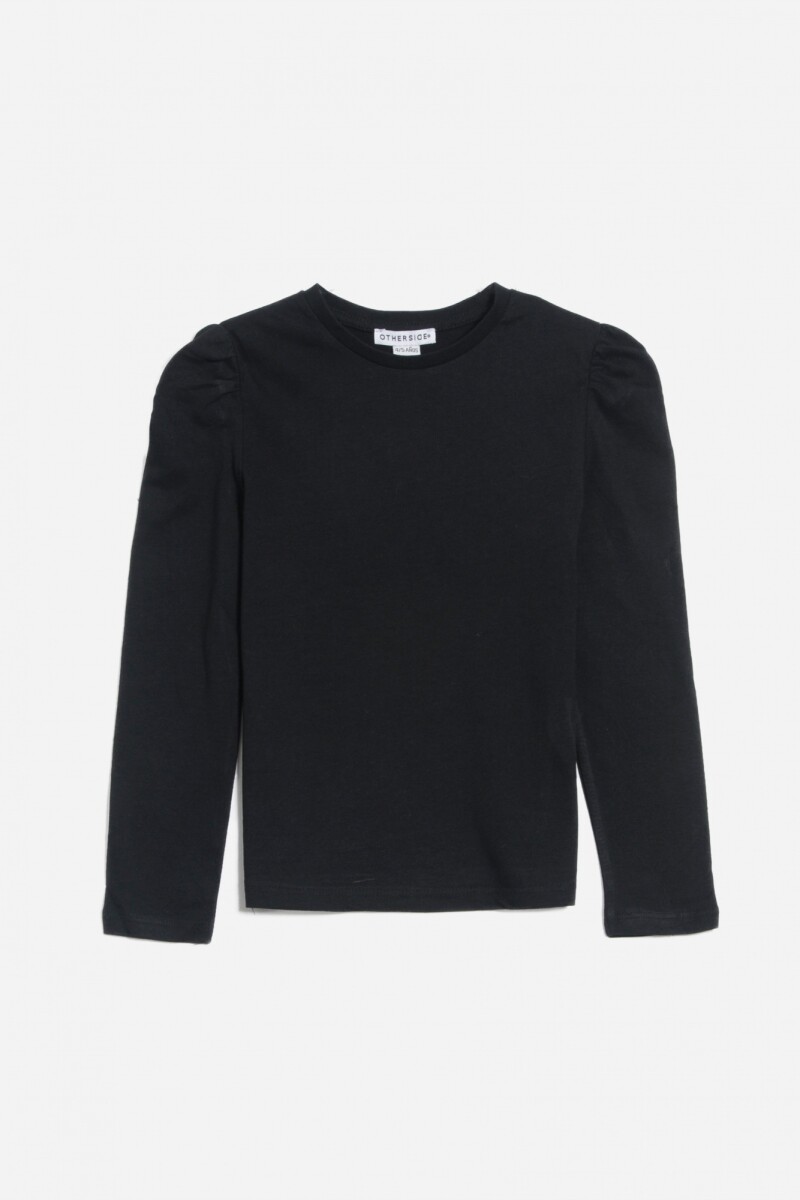Remera mangas abullonadas - Negro 