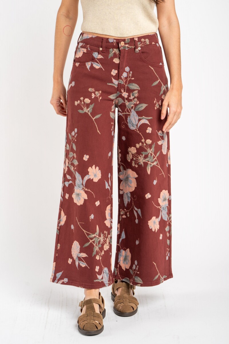 Jean Wide Leg Print Print