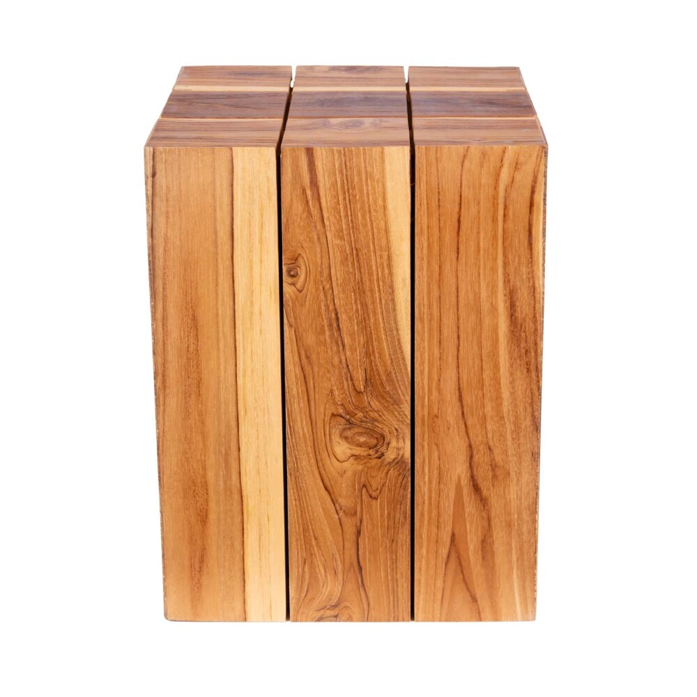 TABURETE MADERA NATURAL-BEIGE BEVIN BLOCK