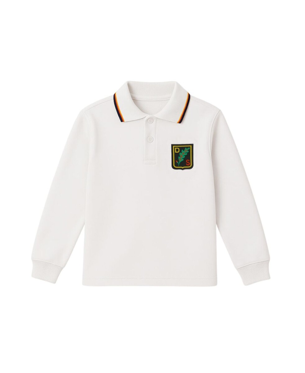 Buzo deportivo cuello polo - Blanco 