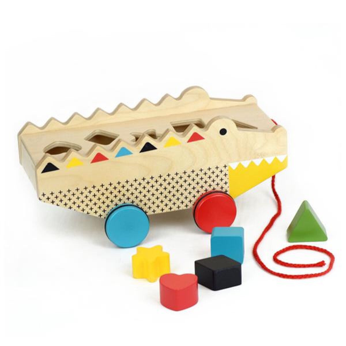 Juego en madera de arrastre con formas 