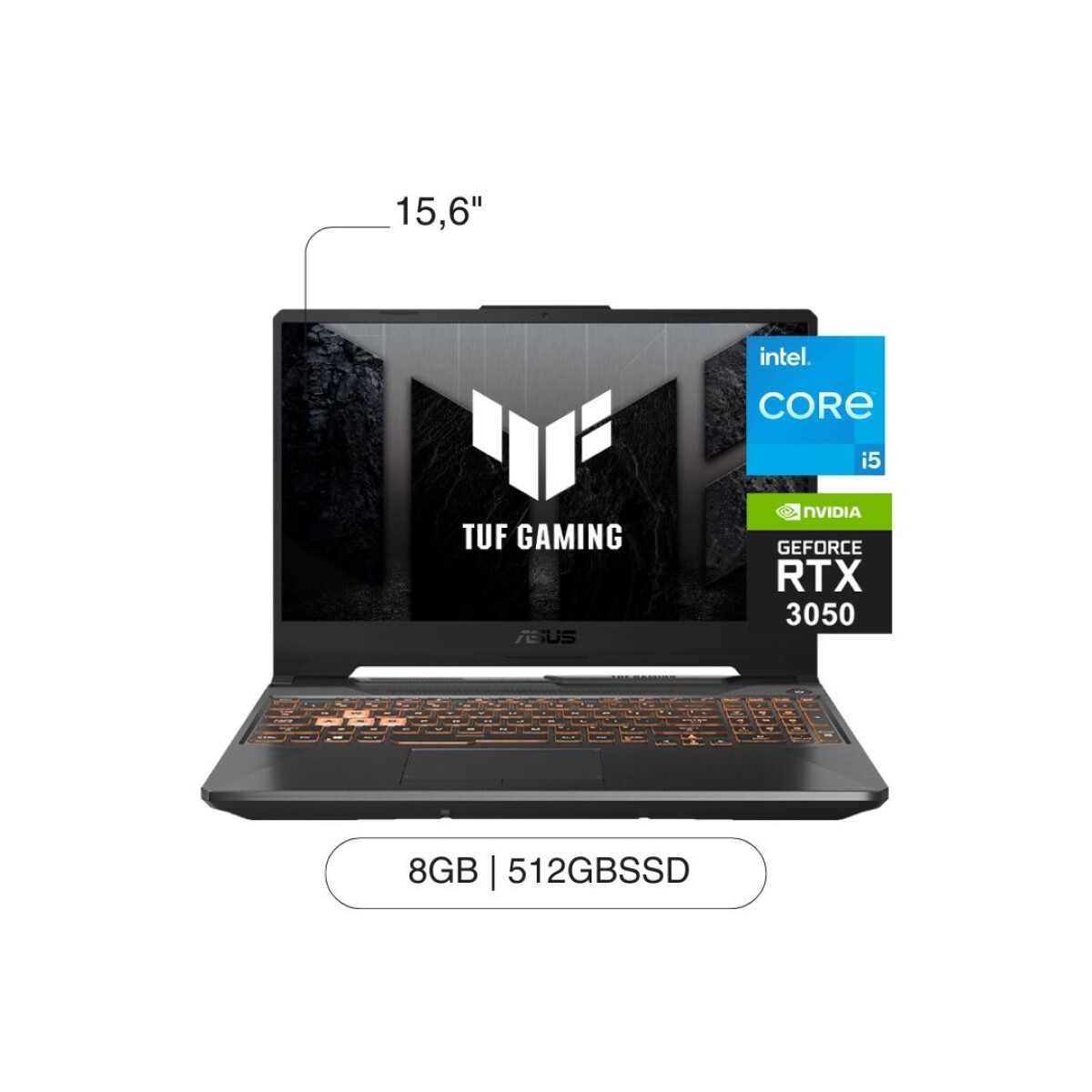 Notebook ASUS TUF F15 Gaming 15,6' FHD 512GB / 8GB I5 RTX3050 W11 